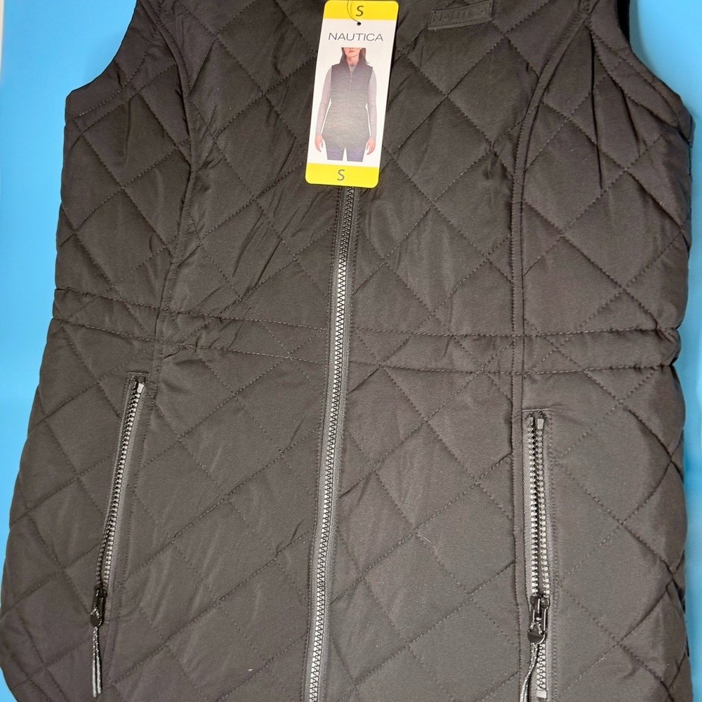 Nautica Women's Quilted Black Vest
